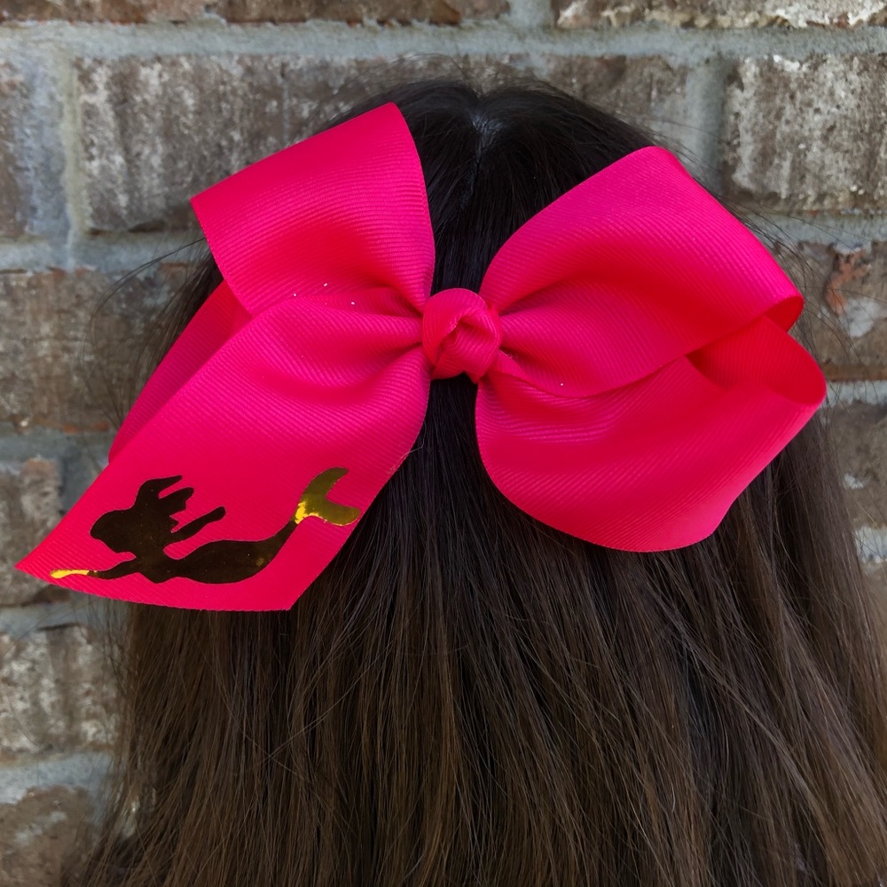 Pink & Blue Bows with Gold Mermaid